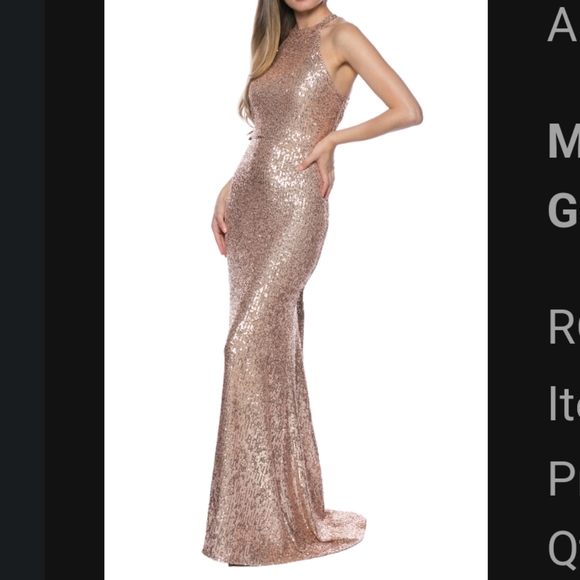 Marina Sequin Halter Neck Mermaid Gown - Picture 2 of 2
